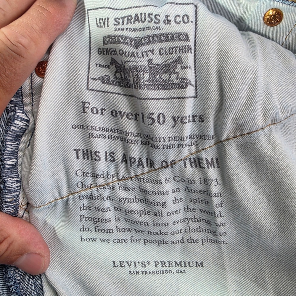 Levis 541 Athletic Taper Jeans Mens 36x28 (TAG 36x30) Light Wash Blue BIG E - Picture 12 of 15